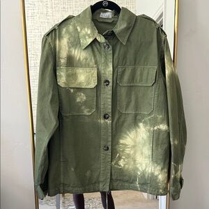 RaeY Olive Tie-Dye Utility Jacket